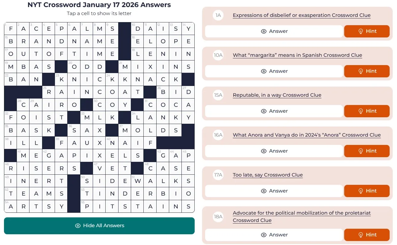 NYT Crossword 17 Jan NYT Crossword Analysis (Jan 17, 2026): Time of Tricky Clues!