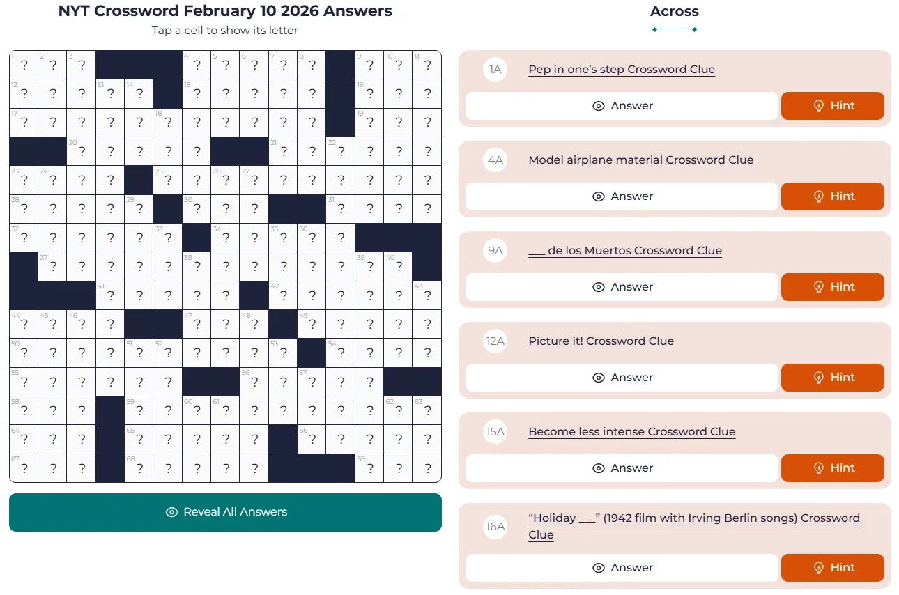 NYT Crossword Answers Feb 10 NYT Crossword Analysis (Feb 10, 2026): A Helping Hand