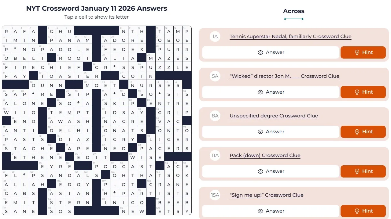 Nyt crossword jan 11 answers daze puzzle NYT Crossword Analysis (Jan 11, 2026): A Greek Mystery!