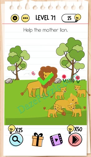 Help the mother lion brain test