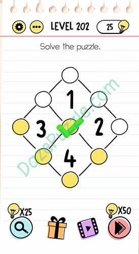 brain test level 202 answer
