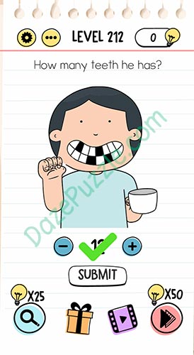brain test level 212 answer