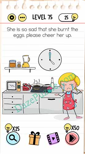 brain test level 75 she burnt eggs