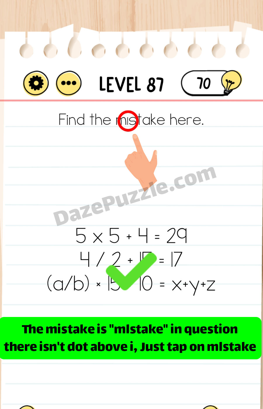 brain test level 87 find the mistake here
