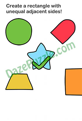 Brain Out Level 83 Create a rectangle with unequal adjacent sides Answer