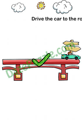 Brain Out Level 33 Drive the car to the road sign Answer