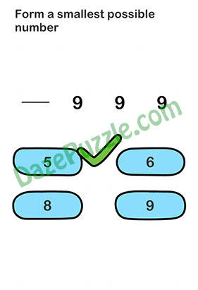 Brain Out Level 94 Form a smallest possible number Answer