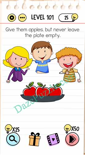 give them apples but never leave the plate empty brain test