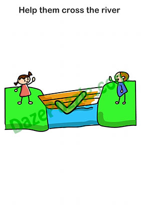 Brain Out Level 35 Help them cross the river Answer