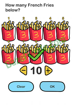 Brain Out Level 51 How many French Fries below Answer