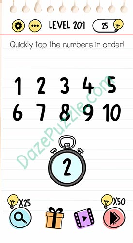 quickly tap the numbers in order brain test