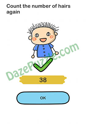 Brain Out Level 119 Count the number of hairs again Answer