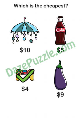 Brain Out Level 110 Which is the cheapest Answer