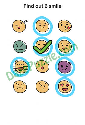 Brain Out Level 216 Answer Find out 6 smiles