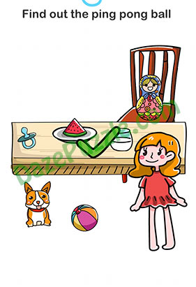 Brain Out Level 171 Answer Find out the ping pong ball