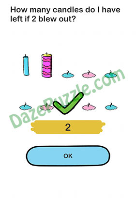Brain Out Level 163 Answer How many candles do i have left