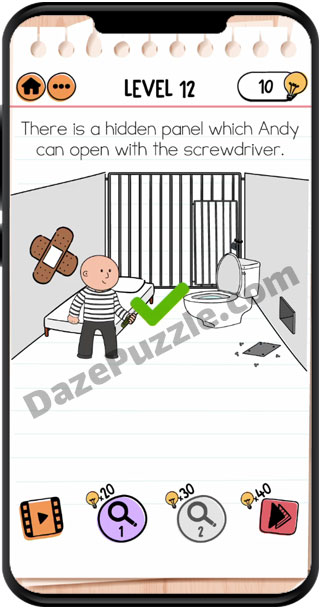 brain test 2 prison escape level 12 answer