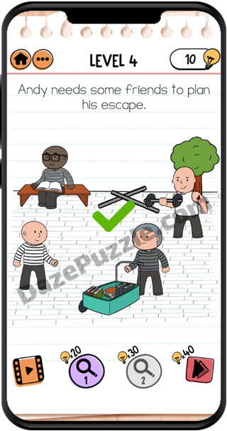brain test 2 prison escape level 4 answer