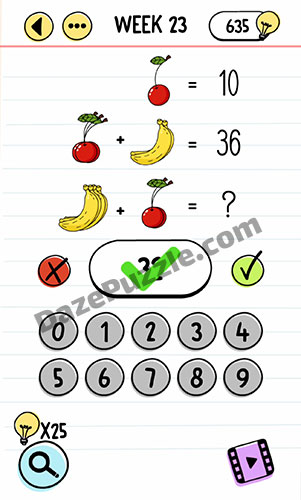 brain test week 23 answer