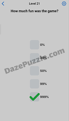 easy game level 21 answer