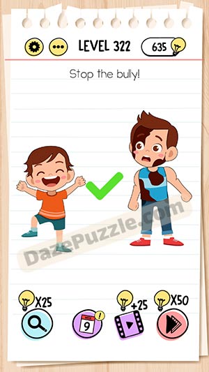 brain test level 322 answer