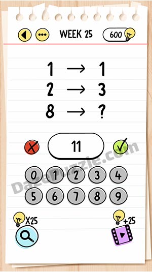brain test week 25 answer
