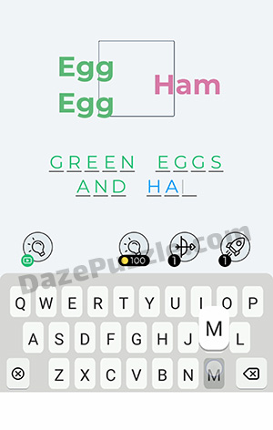 Dingbats Level 48 (Egg Egg Ham) Answer