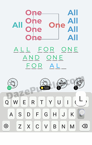 Dingbats Level 50 (All One One All) Answer
