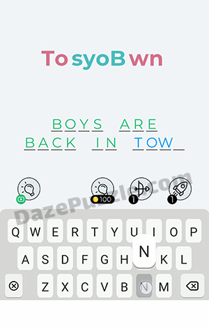 Dingbats Level 54 (TosyoBwn) Answer
