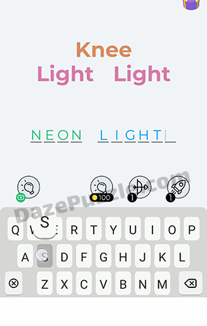 Dingbats Level 108 (Knee Light Light) Answer