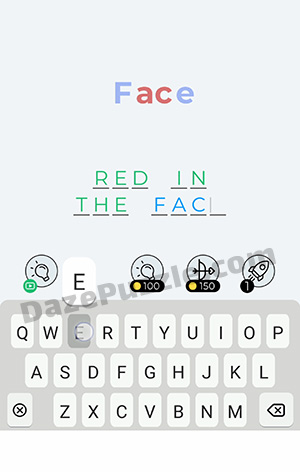 Dingbats Level 125 (Face) Answer