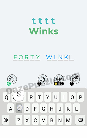 Dingbats Level 153 (tttt Winks) Answer