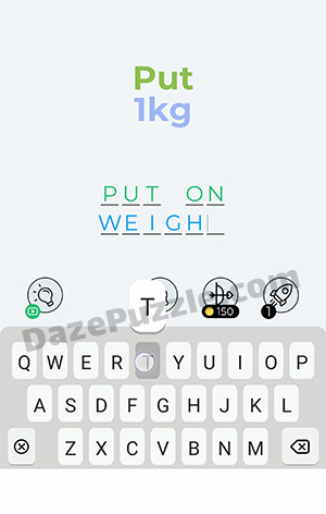 Dingbats Level 166 (Put 1 kg) Answer