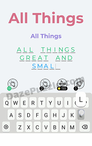 Dingbats Level 174 (All Things) Answer