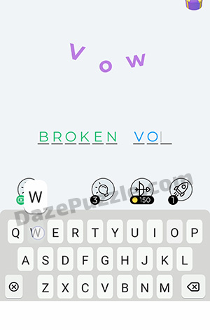 Dingbats Level 206 (Vow) Answer