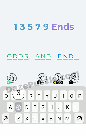 Dingbats Level 211 (1 3 5 7 9 Ends) Answer