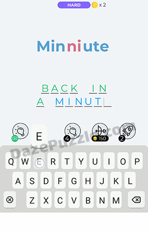 Dingbats Level 273 (Minniute) Answer