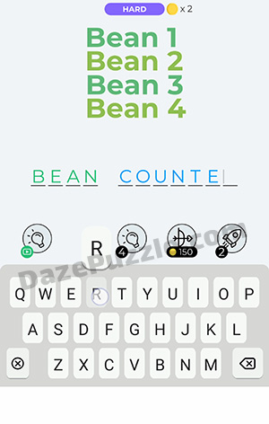 Dingbats Level 349 (Bean 1 Bean 2 Bean 3 Bean 4) Answer
