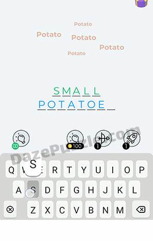 Dingbats Level 83 (Potato) Answer