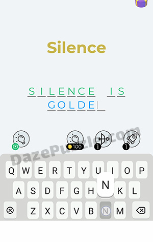 Dingbats Level 93 (Silence) Answer