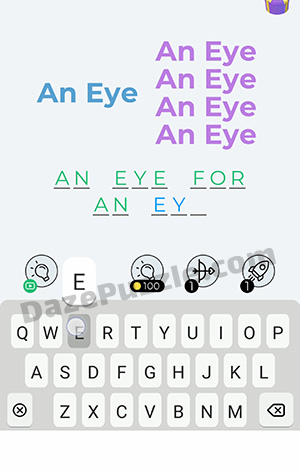 Dingbats Level 95 (An Eye) Answer