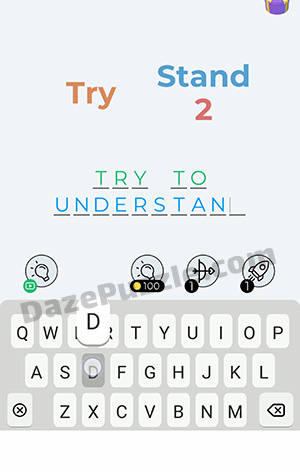 Dingbats Level 98 (Try Stand) Answer