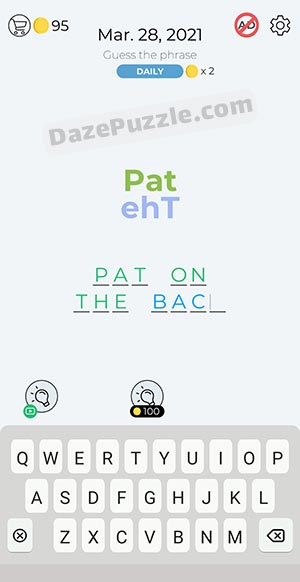 Dingbats march 28 2021 daily puzzle answer