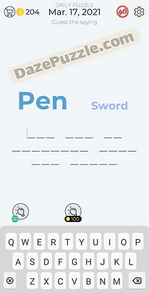 Dingbats march 17 2021 daily puzzle answer