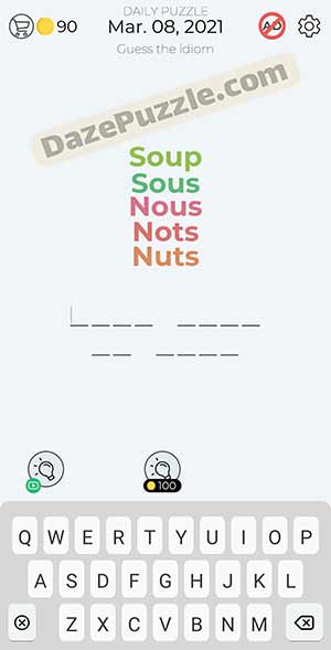Dingbats march 8 2021 daily puzzle answer