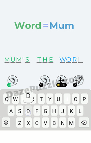 Dingbats Level 367 (Word = Mum) Answer
