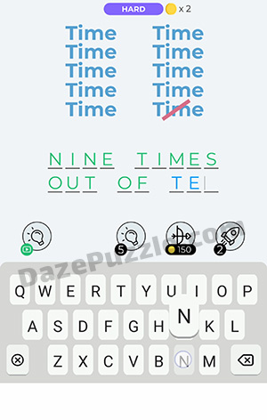 Dingbats Level 375 (Time Time) Answer