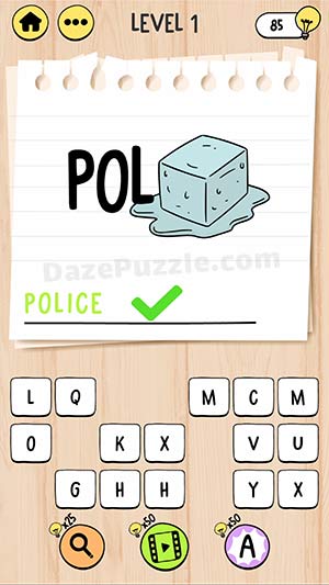 brain test tricky words level 1 answer