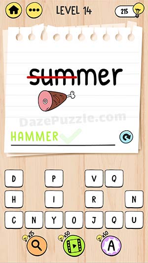 brain test tricky words level 14 answer