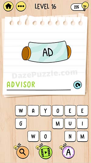 brain test tricky words level 16 answer